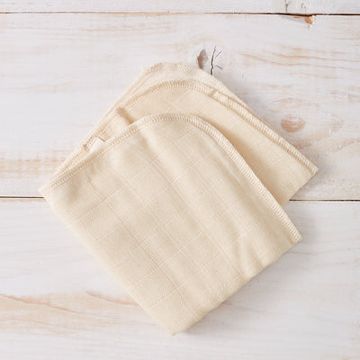 Organic Cotton Muslin Face Cloths by Green Fibres